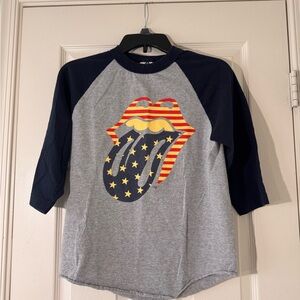 The Rolling Stones Gray and Navy baseball style Tee